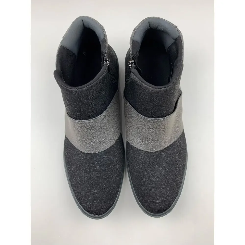 Bzees Billie Ankle Boots Stretch Knit Grey Comfort Booties Zipper Women's 10_2